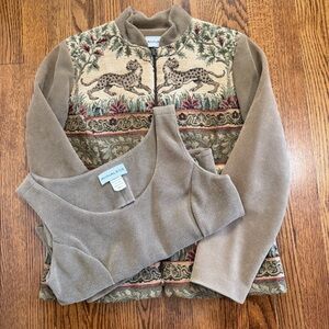 Annalese Vintage *2pc* Tank Jacket Animal Print Brocade Size Small
